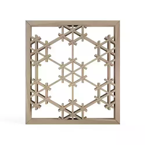 Kikkokasuri wooden frame with snowflakes 3D print model