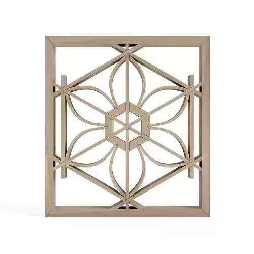 U m e wooden panel with ornamental design 3D print model