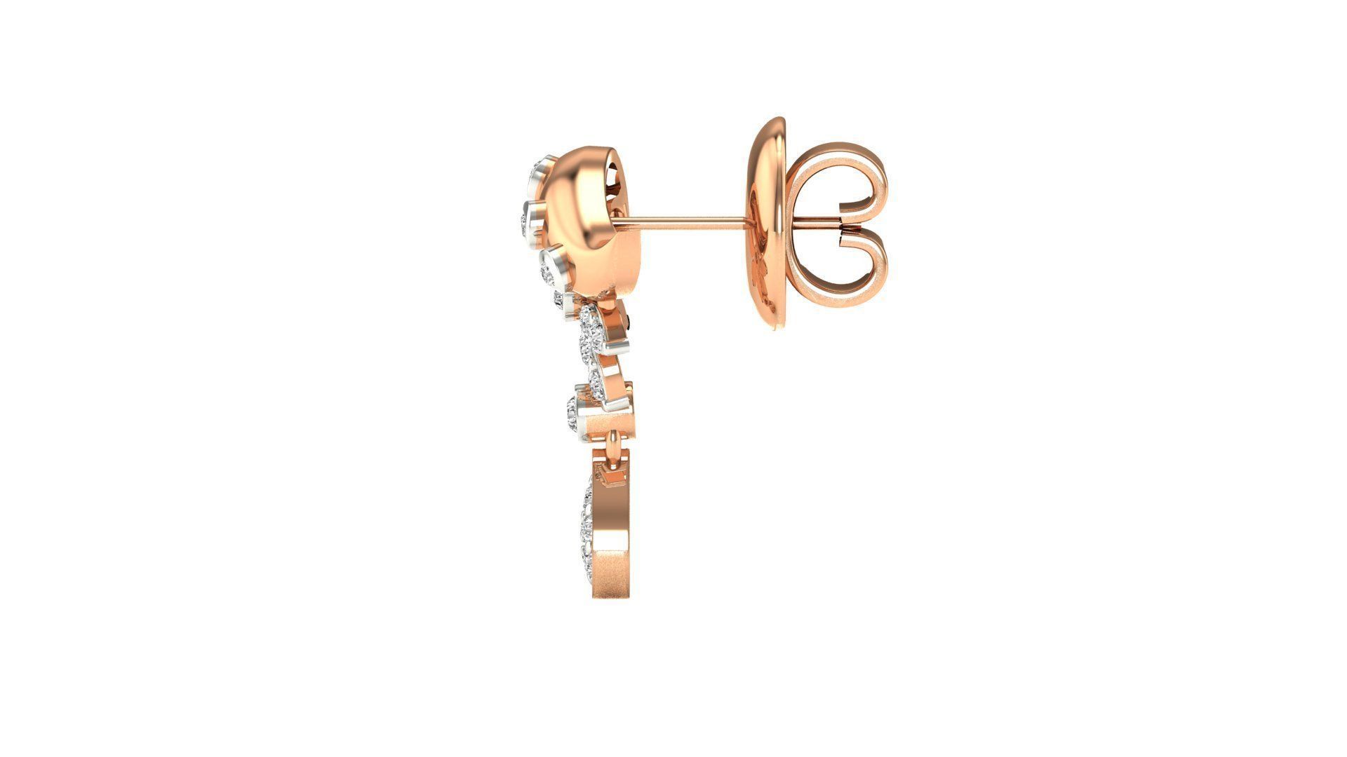 Earrings-11049 rose gold earring with diamonds 3D print model_13