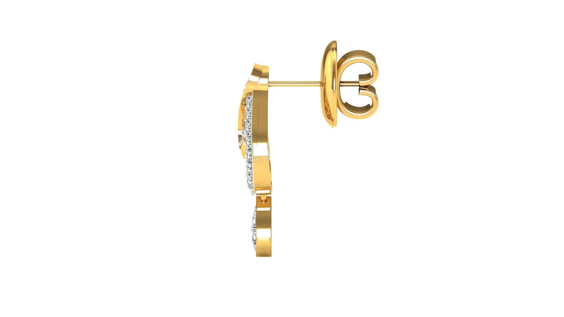 Earrings-7407 rose gold and diamond earrings 3D print model_18