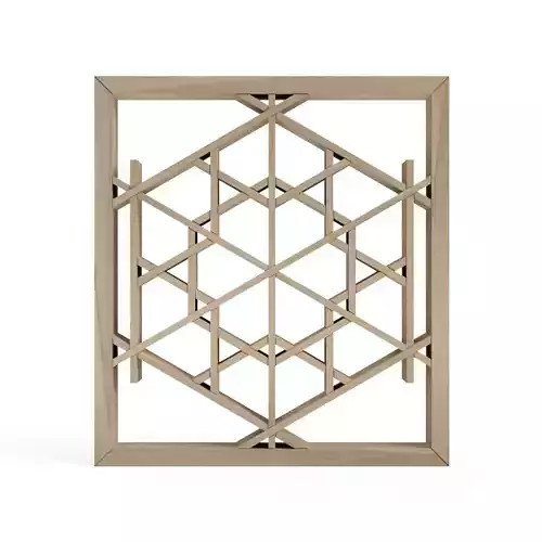 Uragoma wooden frame with geometric design 3D print model