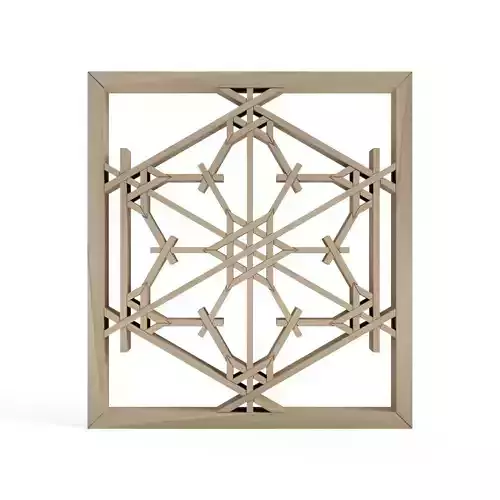 Umebachitsunokikko wooden frame with intricate design 3D print model