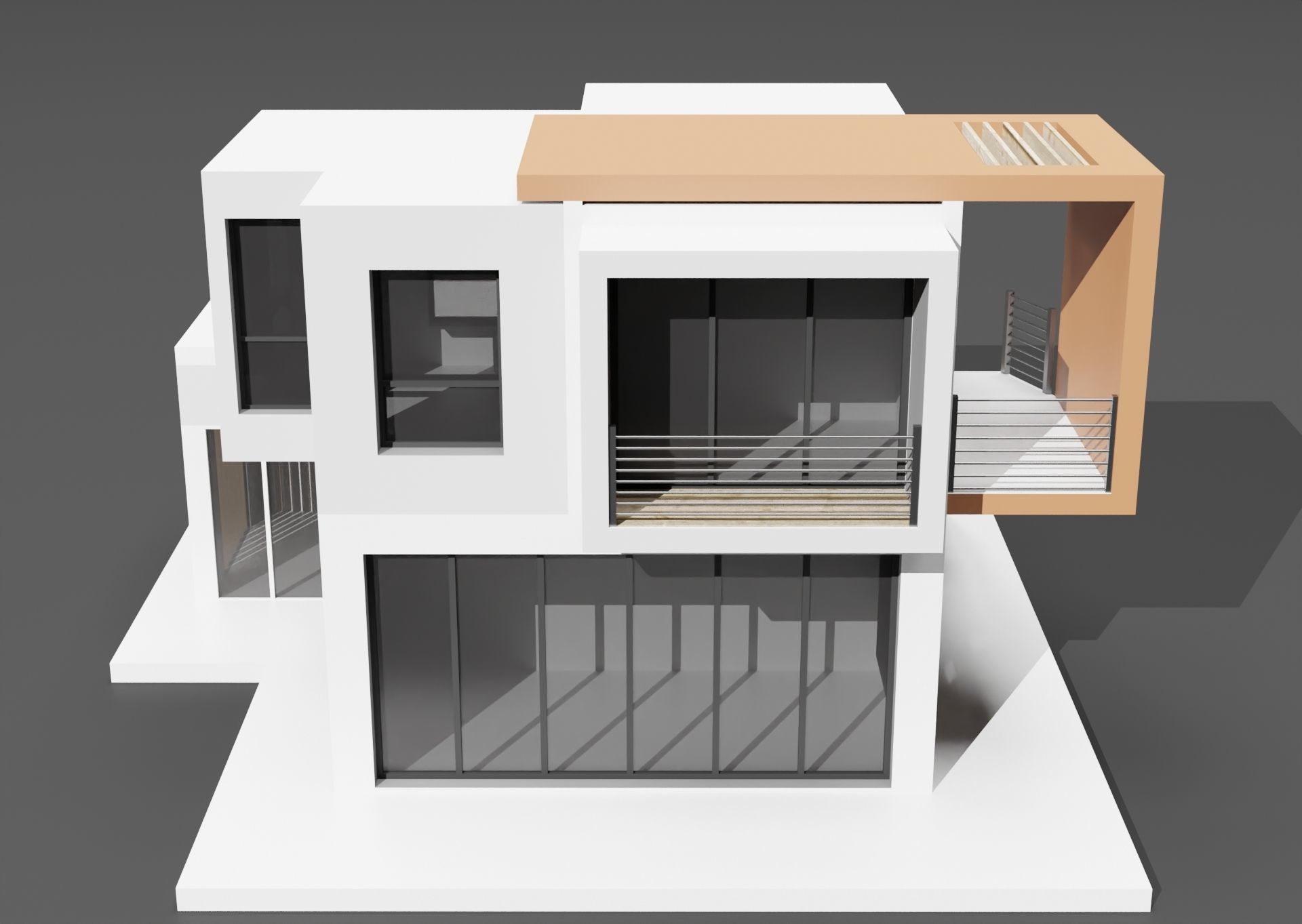 Modern housing project model 3D render 3D model_6