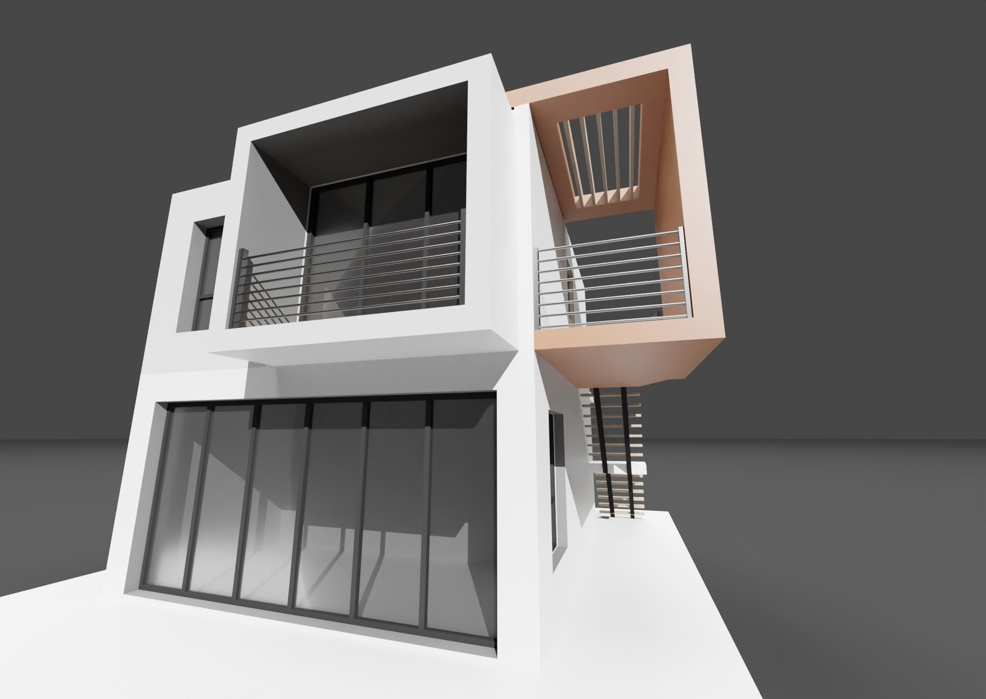 Modern housing project model 3D render 3D model_11