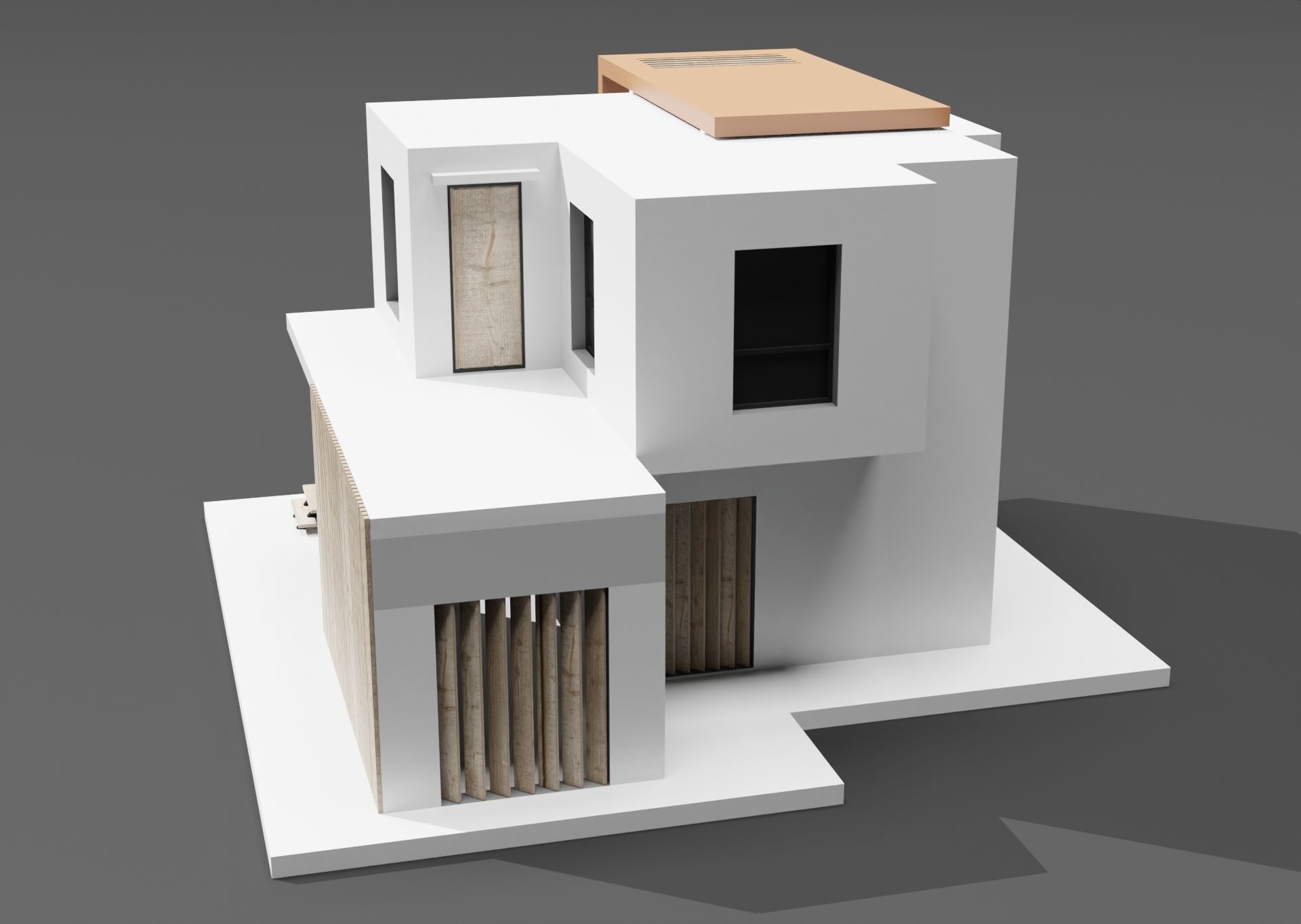 Modern housing project model 3D render 3D model_8