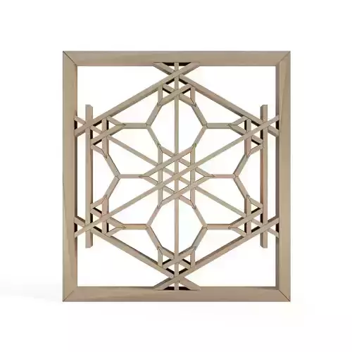 Umebachikikko wooden panel with geometric design 3D print model