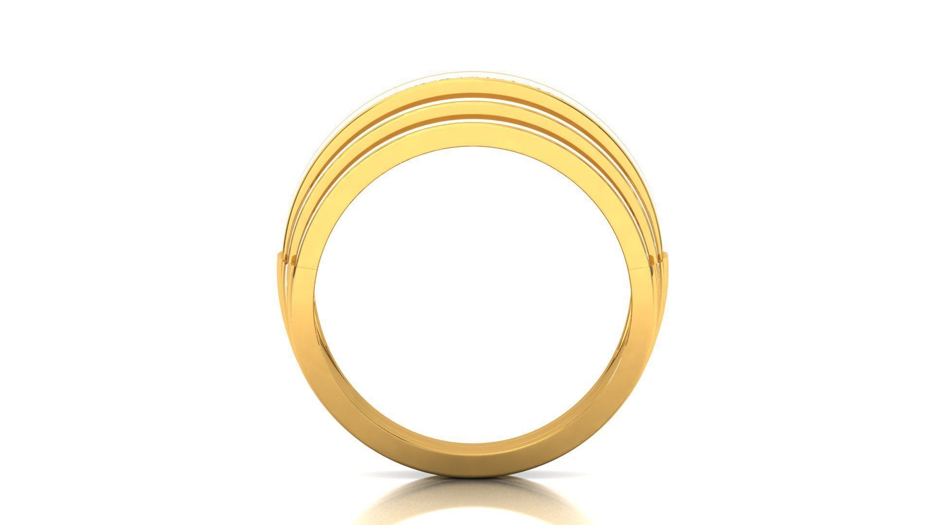 Ring-11014 gold ring with diamonds 3D print model_11