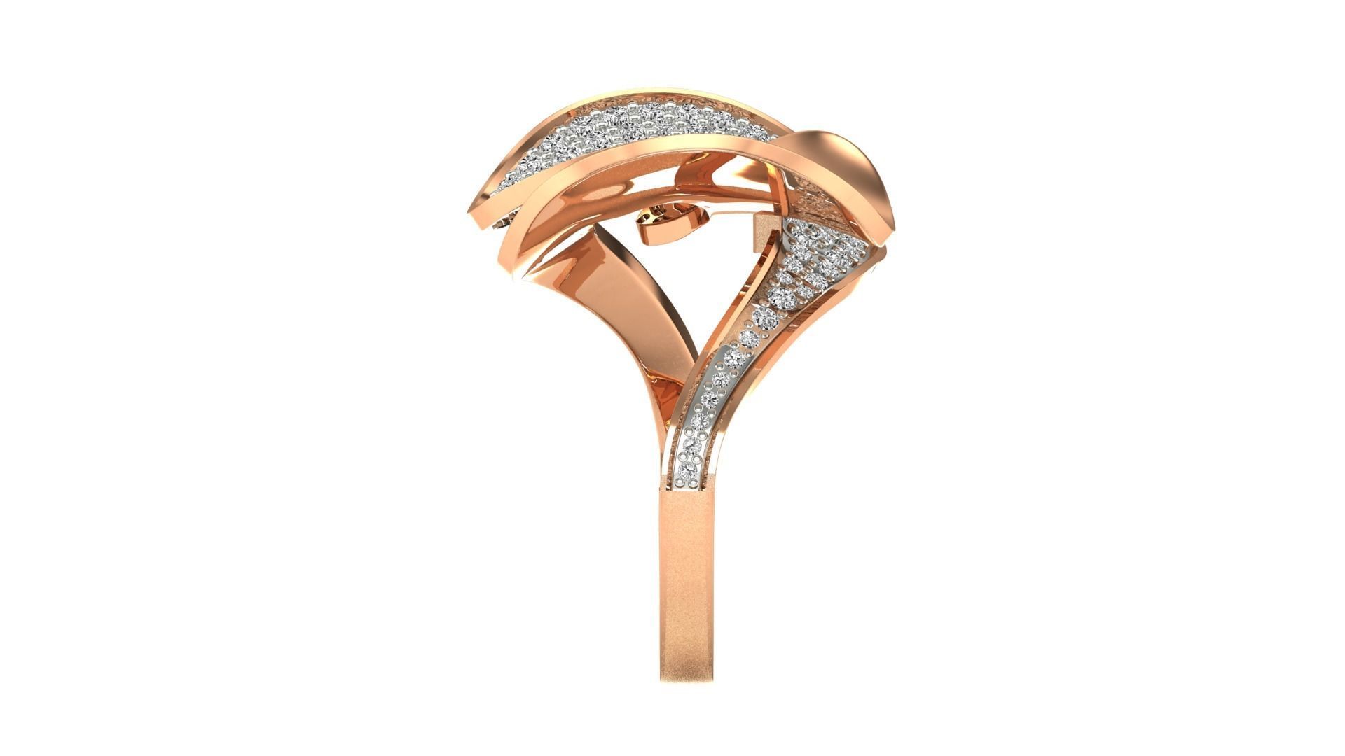 Ring-7843 gold ring with diamonds 3D print model_15
