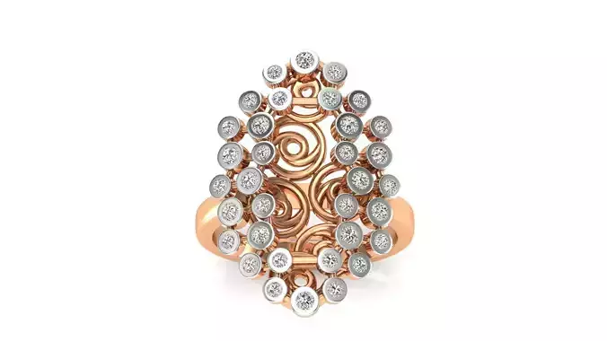 Ring-7858 rose gold and diamond ring