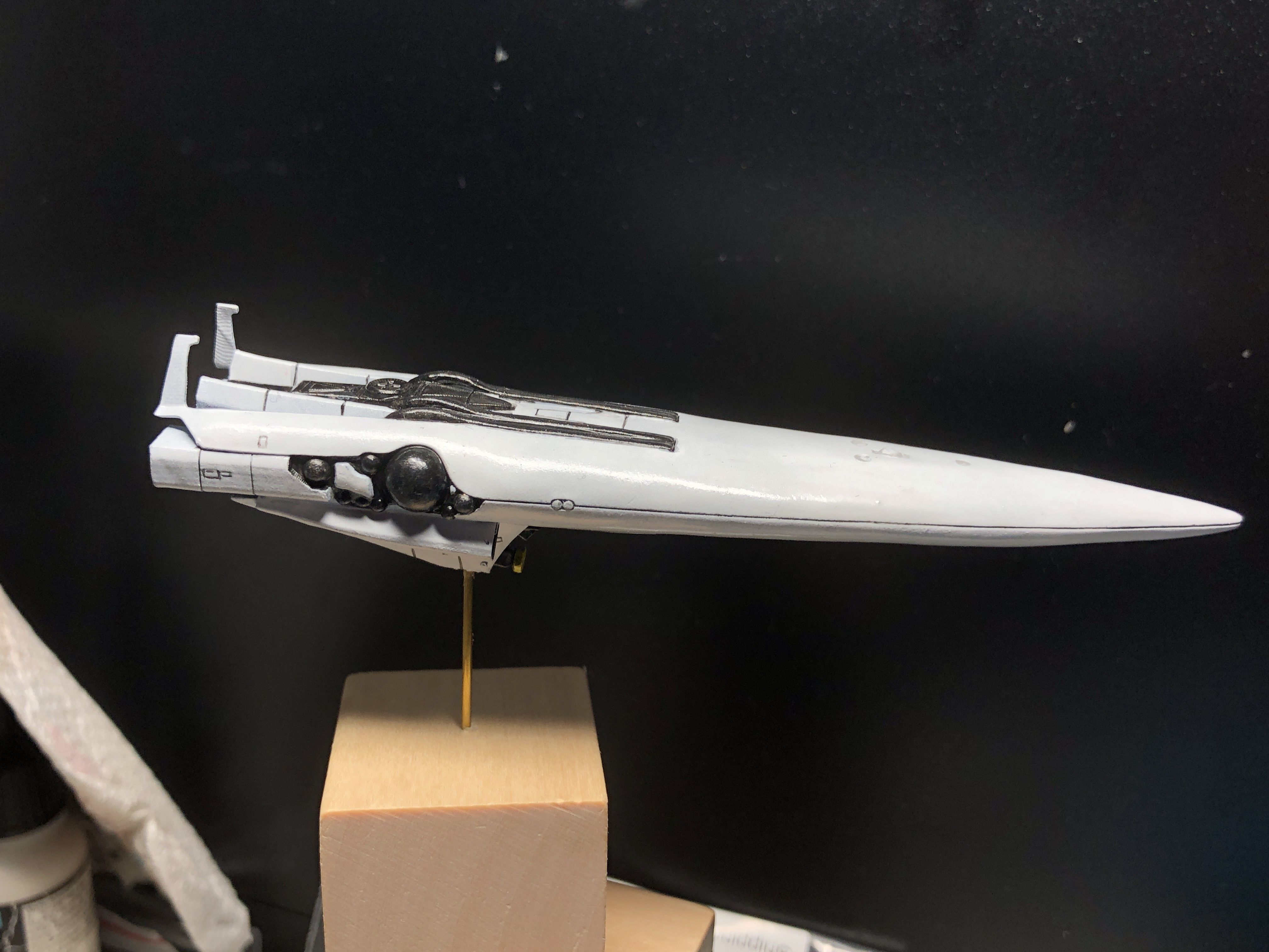 Brynhild spaceship flying in sky 3D print model_3