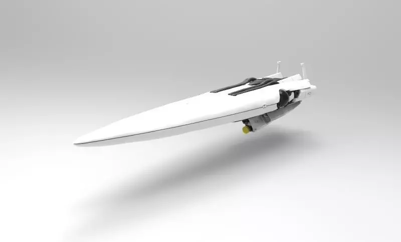 Brynhild spaceship flying in sky 3D print model_0