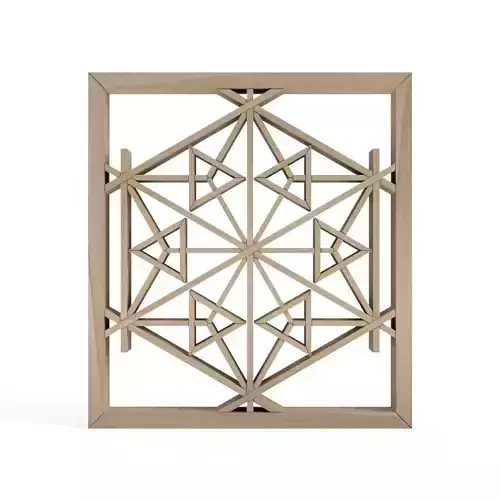 Ryusoasanoha wooden frame with geometric design 3D print model