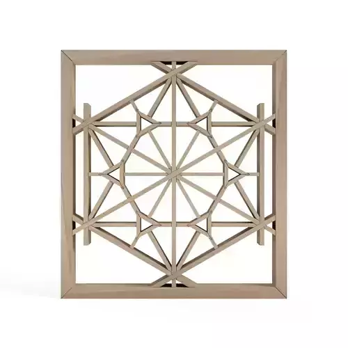 Yaekurumakikko wooden frame with geometric design 3D print model