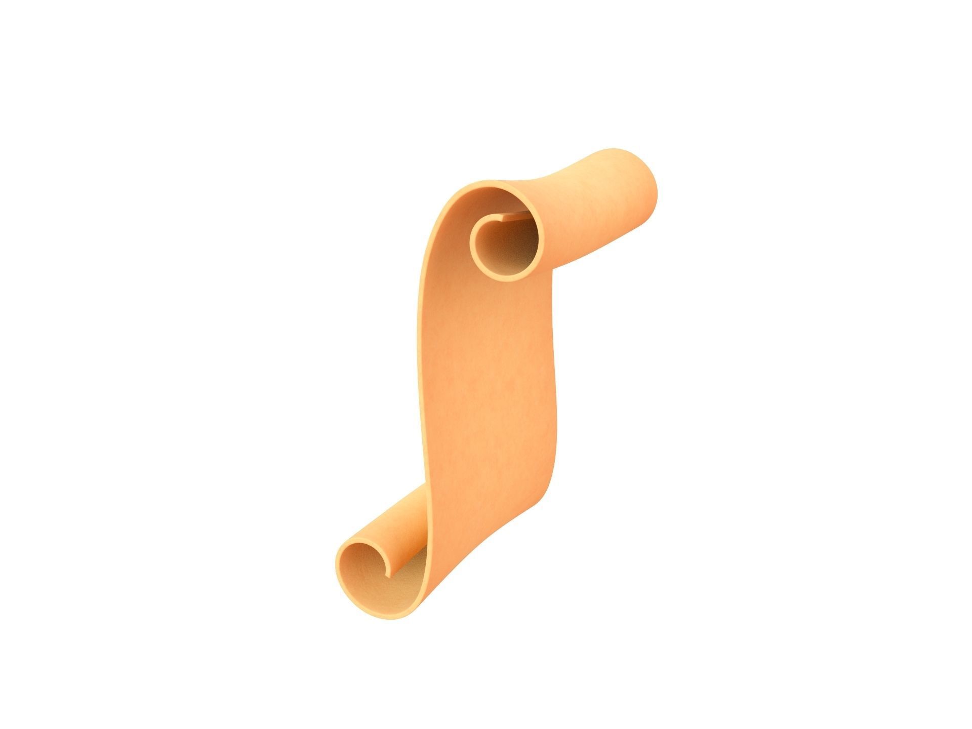 Scroll wooden 3D model_6