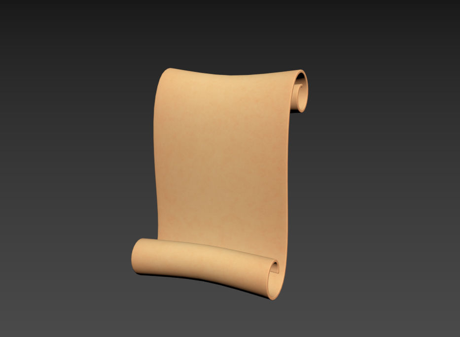Scroll wooden 3D model_13