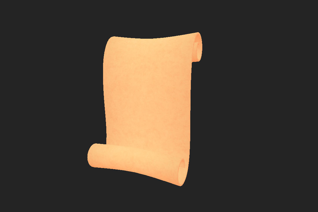 Scroll wooden 3D model_9