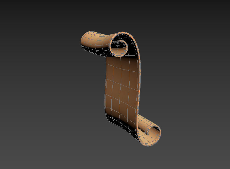 Scroll wooden 3D model_17