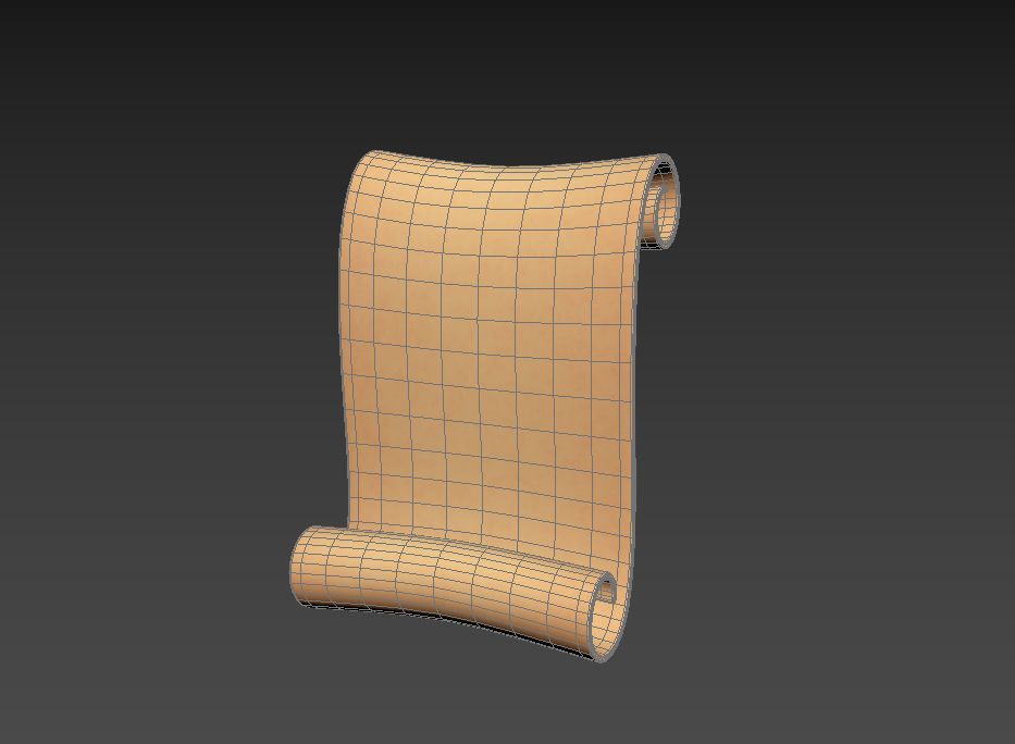 Scroll wooden 3D model_15