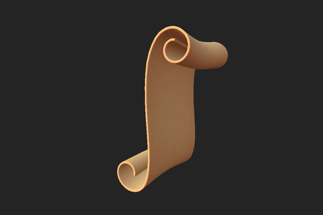 Scroll wooden 3D model_12