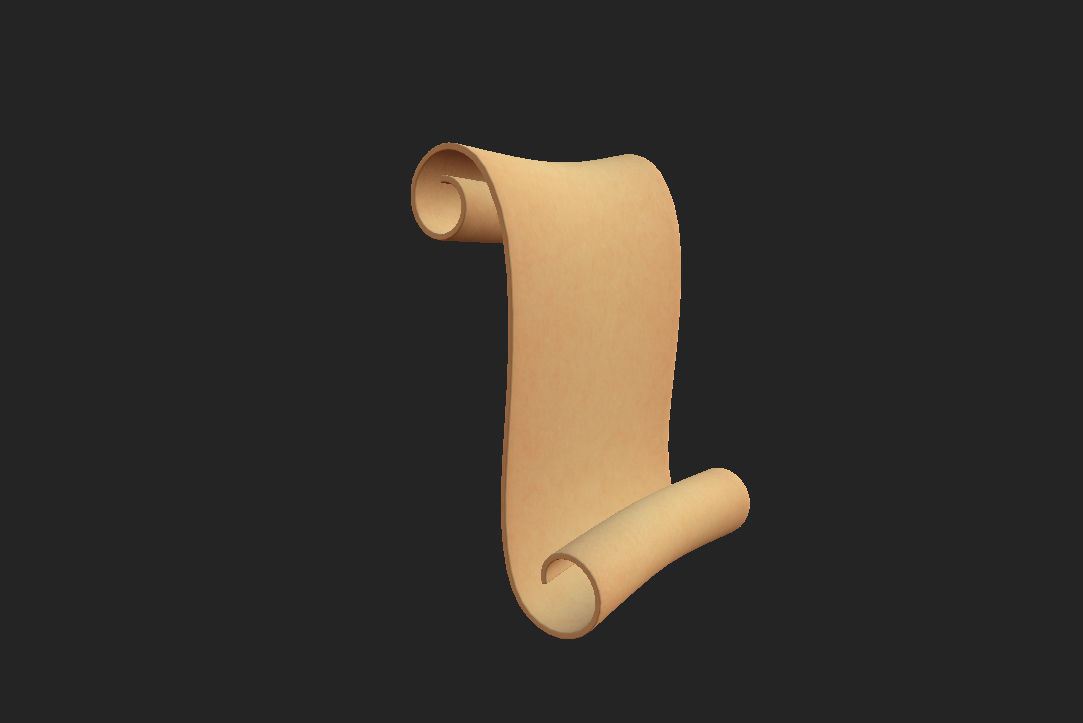 Scroll wooden 3D model_10