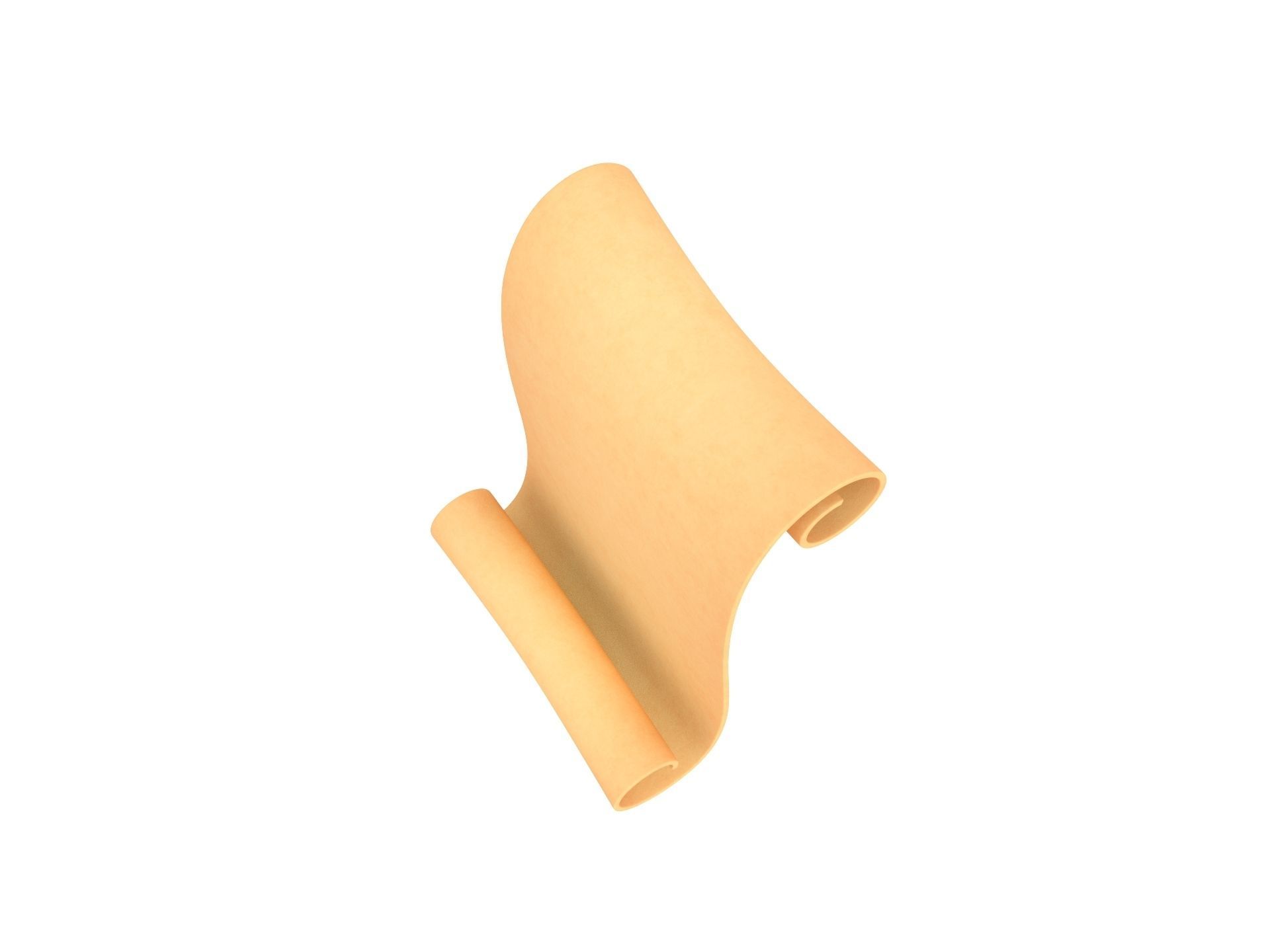 Scroll wooden 3D model_7