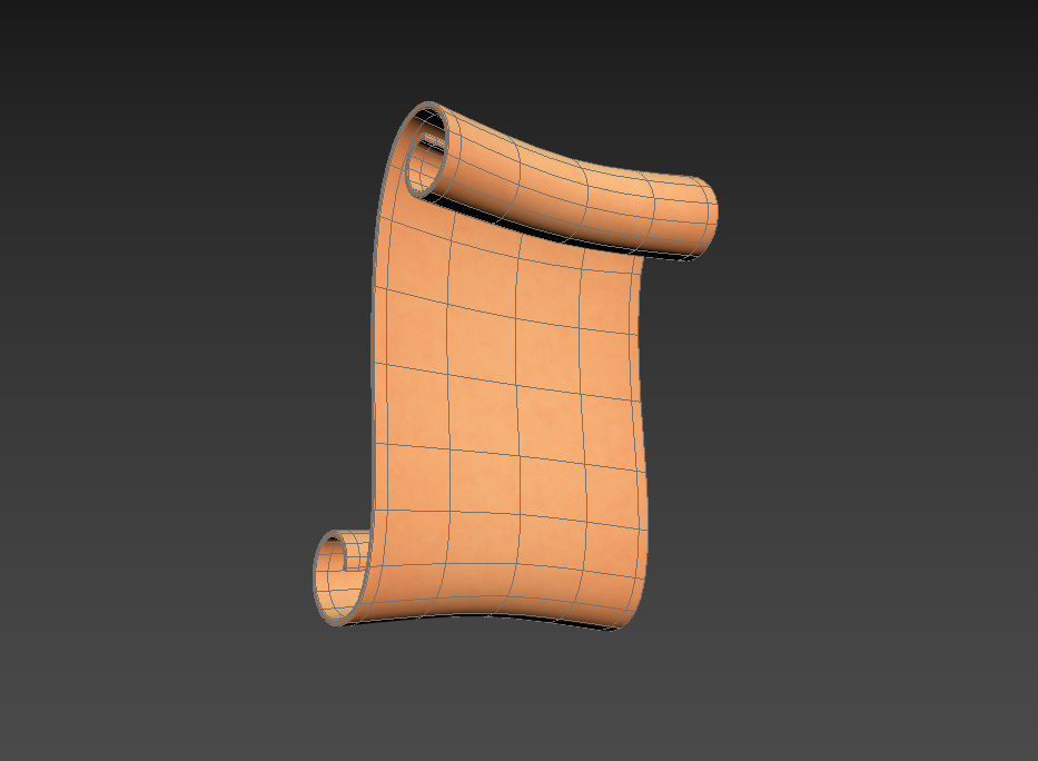 Scroll wooden 3D model_18