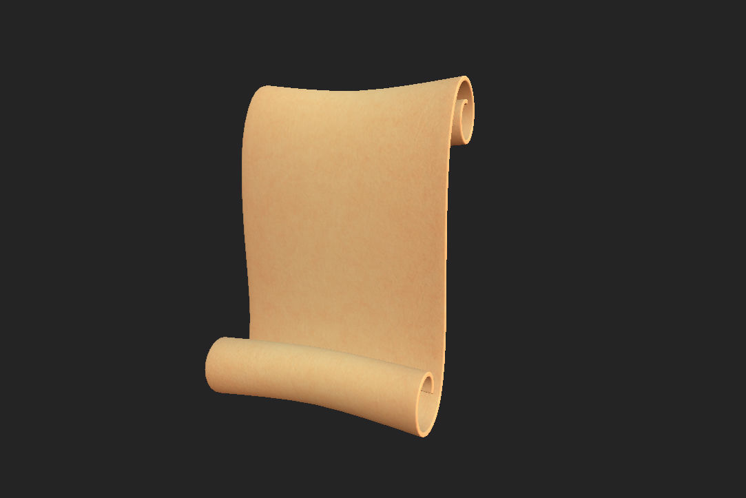 Scroll wooden 3D model_8