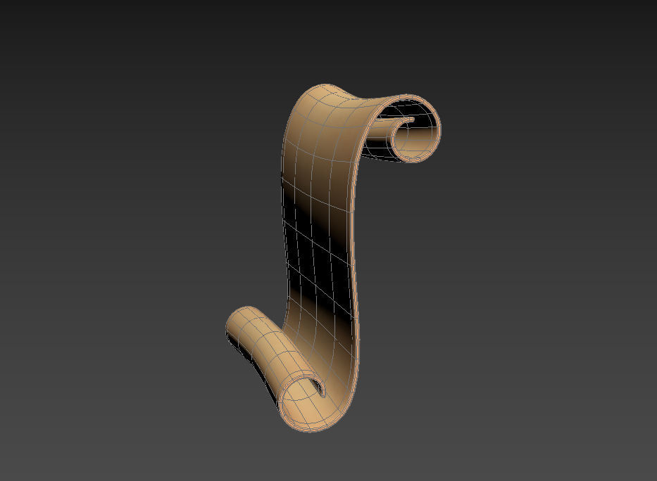 Scroll wooden 3D model_19