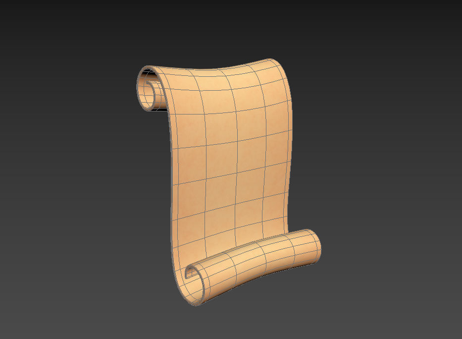 Scroll wooden 3D model_16
