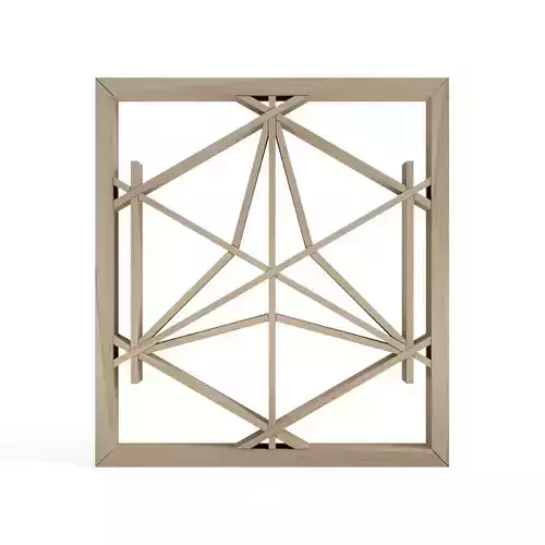 Rindotsunagi wooden frame with geometric design 3D print model