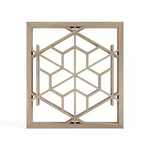 Bishamonkikko geometric slat wall art 3D print model