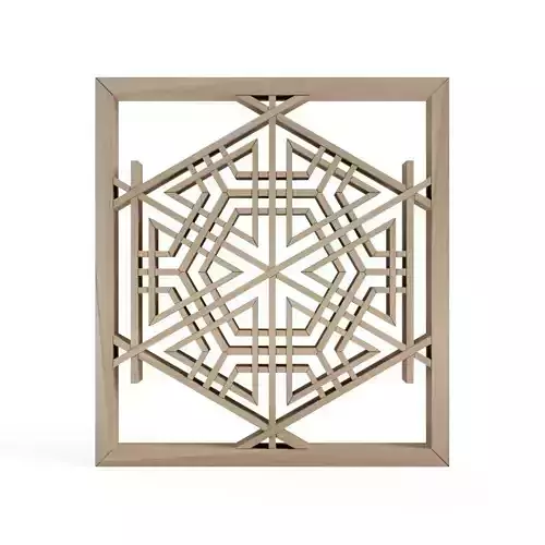 Bentenmiekikko wooden snowflake design 3D print model