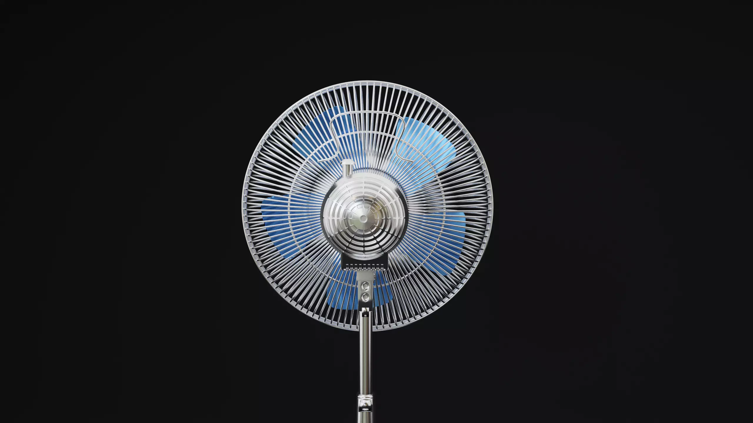 Fan Model silver lamp Low-poly 3D model