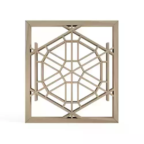 Watsunagi geometric design on wooden frame 3D print model