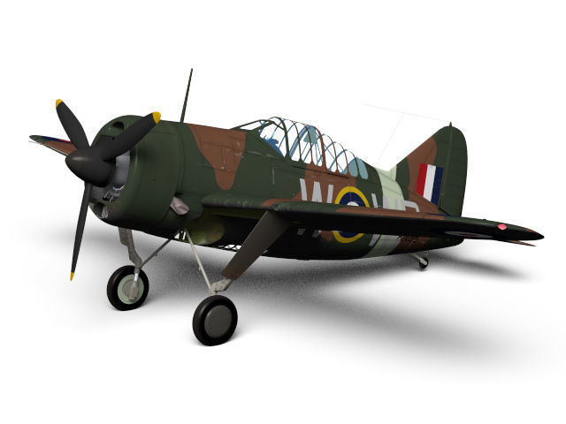 Brewster F2A Buffalo B339 3D model_2