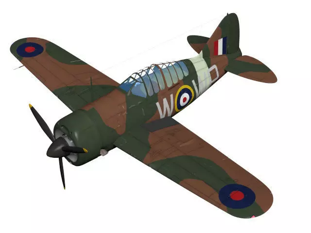 Brewster F2A Buffalo B339 3D model_0
