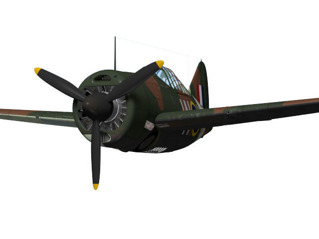 Brewster F2A Buffalo B339 3D model_6