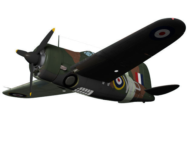Brewster F2A Buffalo B339 3D model_1