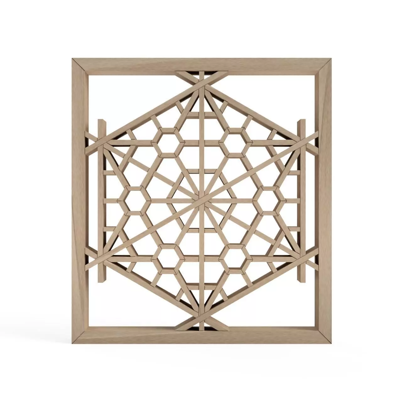 Yaekarahanakikko wooden frame with intricate design 3D print model