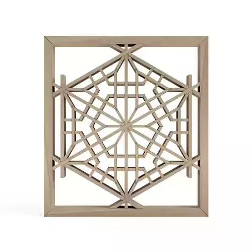 Yukigatakikyokikko wooden panel with intricate design 3D print model