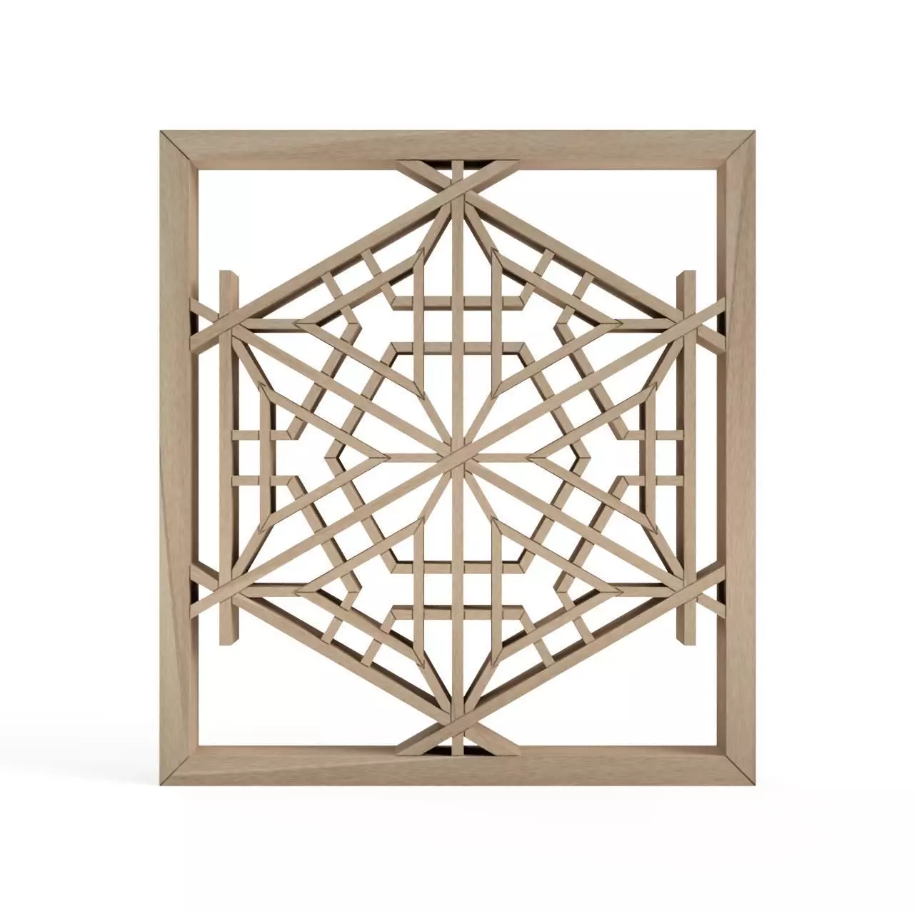Yukigatakikyokikko wooden panel with intricate design 3D print model