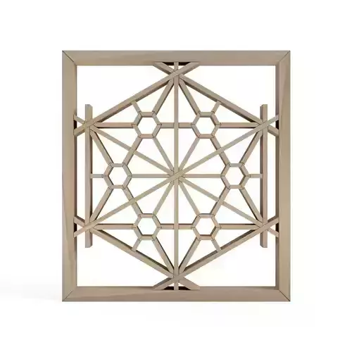 Karahanakikko wooden frame with intricate design 3D print model