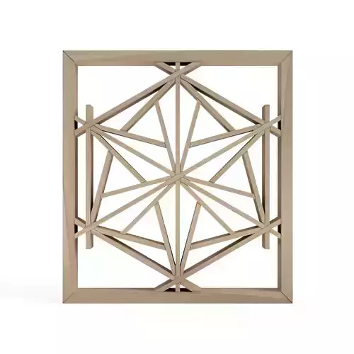 Ryusokikko wooden frame with geometric design 3D print model