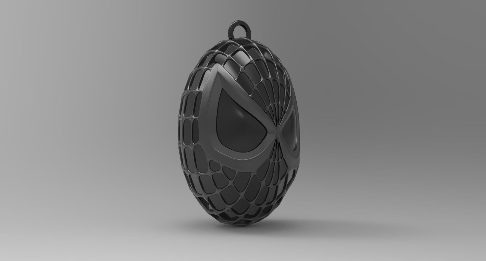 Spiderman Head Keychain Black 3D print model_4