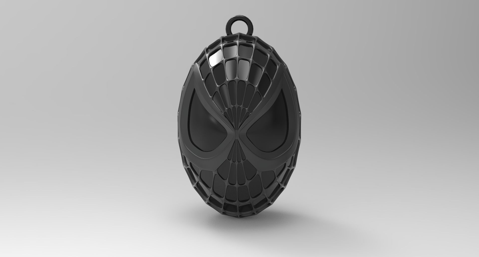 Spiderman Head Keychain Black 3D print model_1