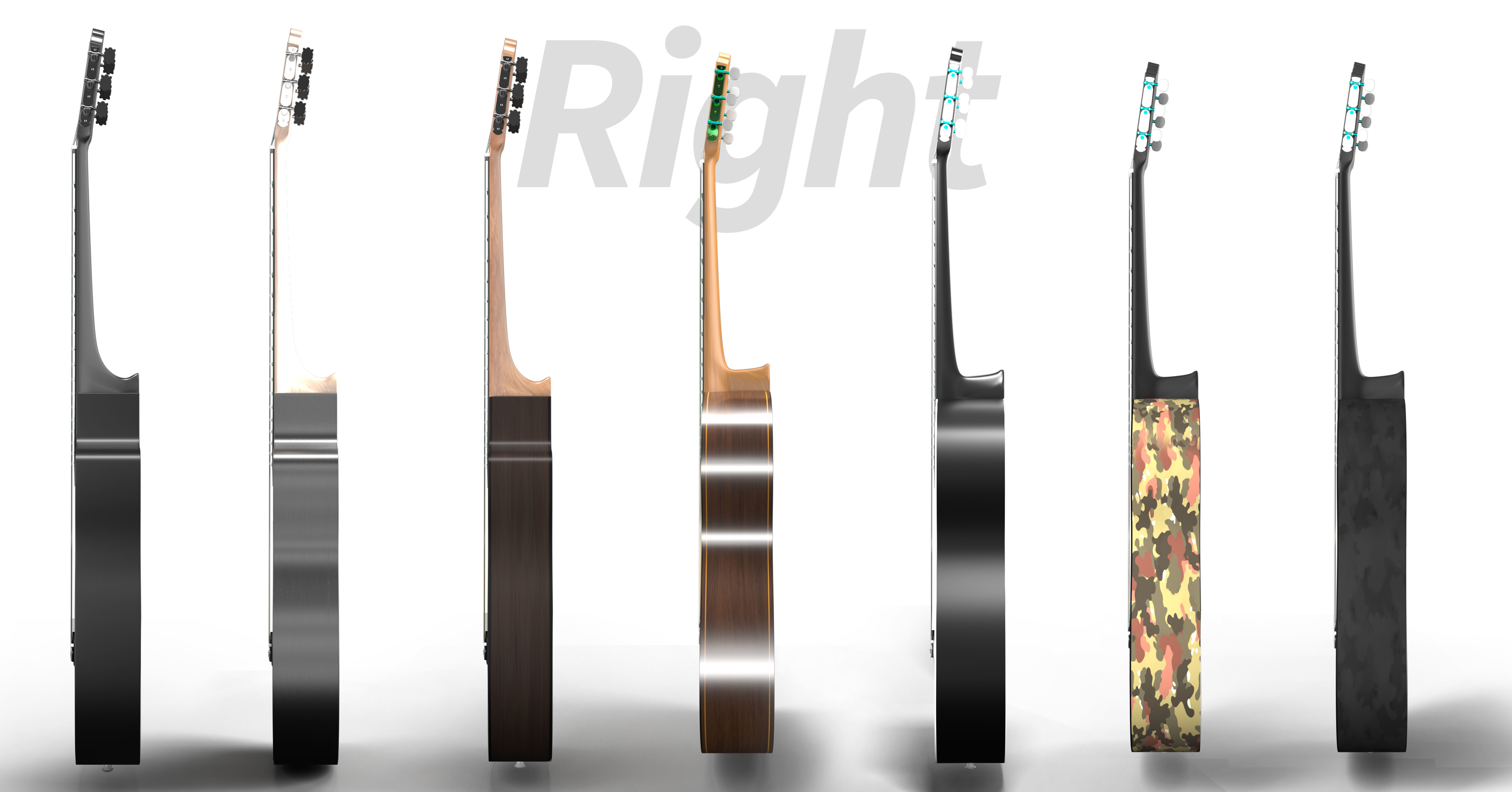 Classic Guitar Collection Low-poly 3D model_4