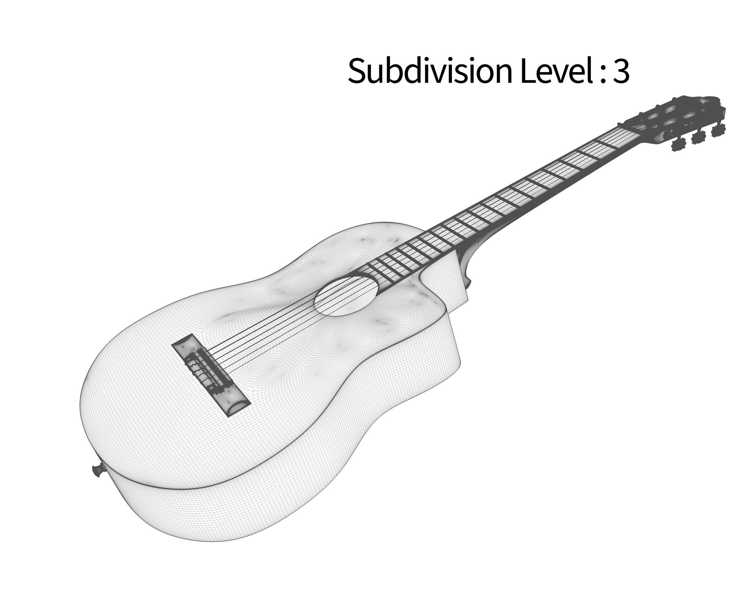 Classic Guitar Collection Low-poly 3D model_132