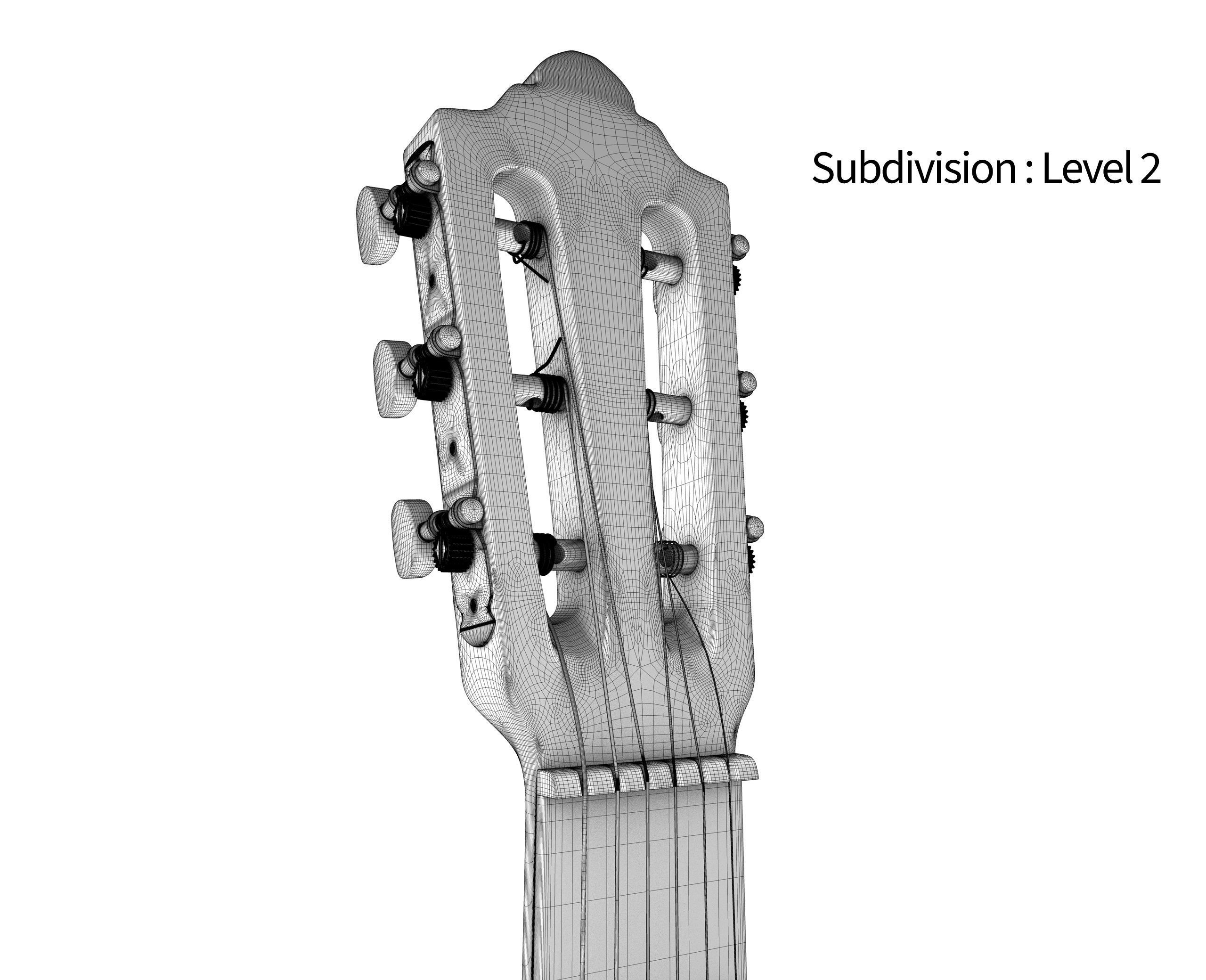 Classic Guitar Collection Low-poly 3D model_102