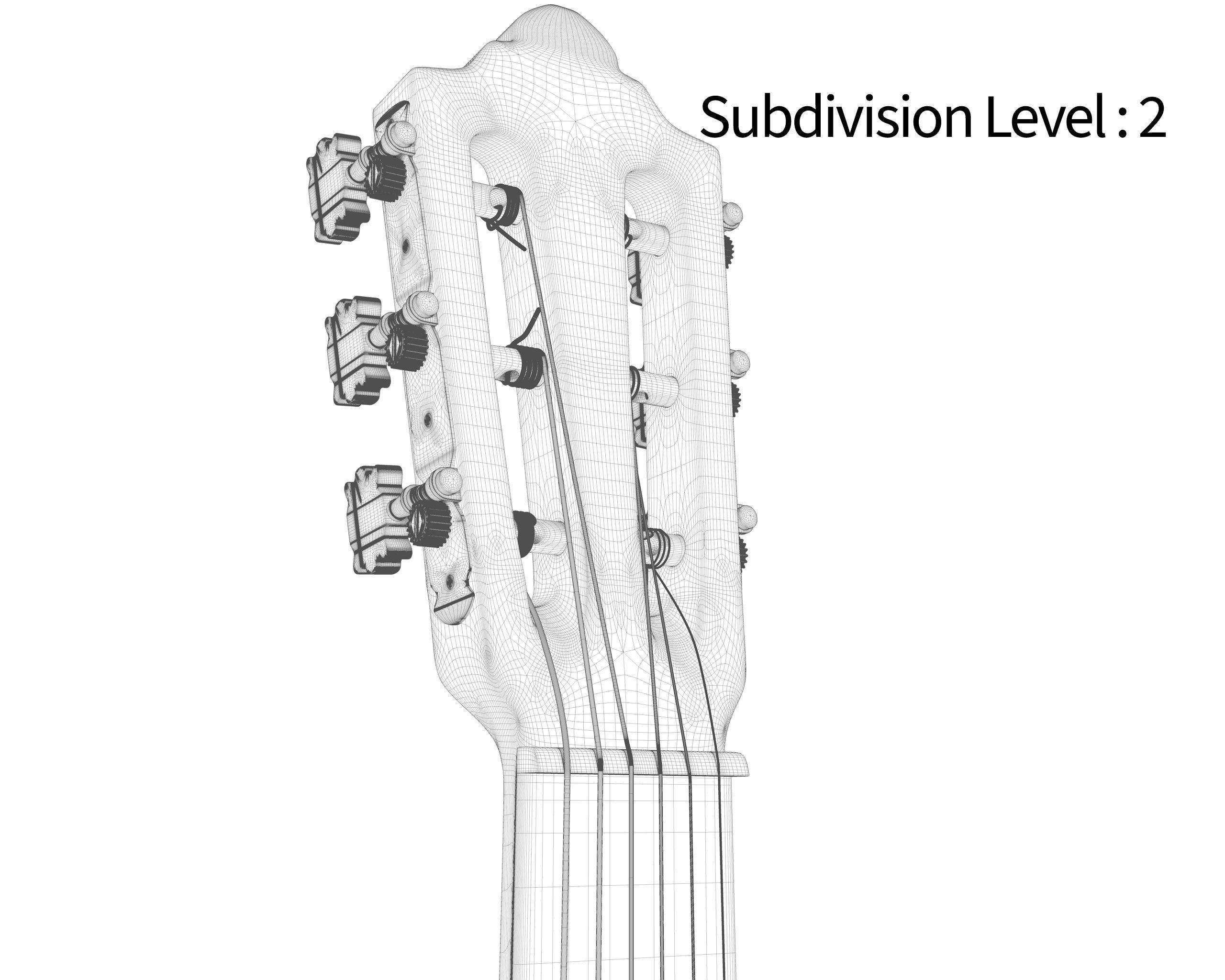 Classic Guitar Collection Low-poly 3D model_134