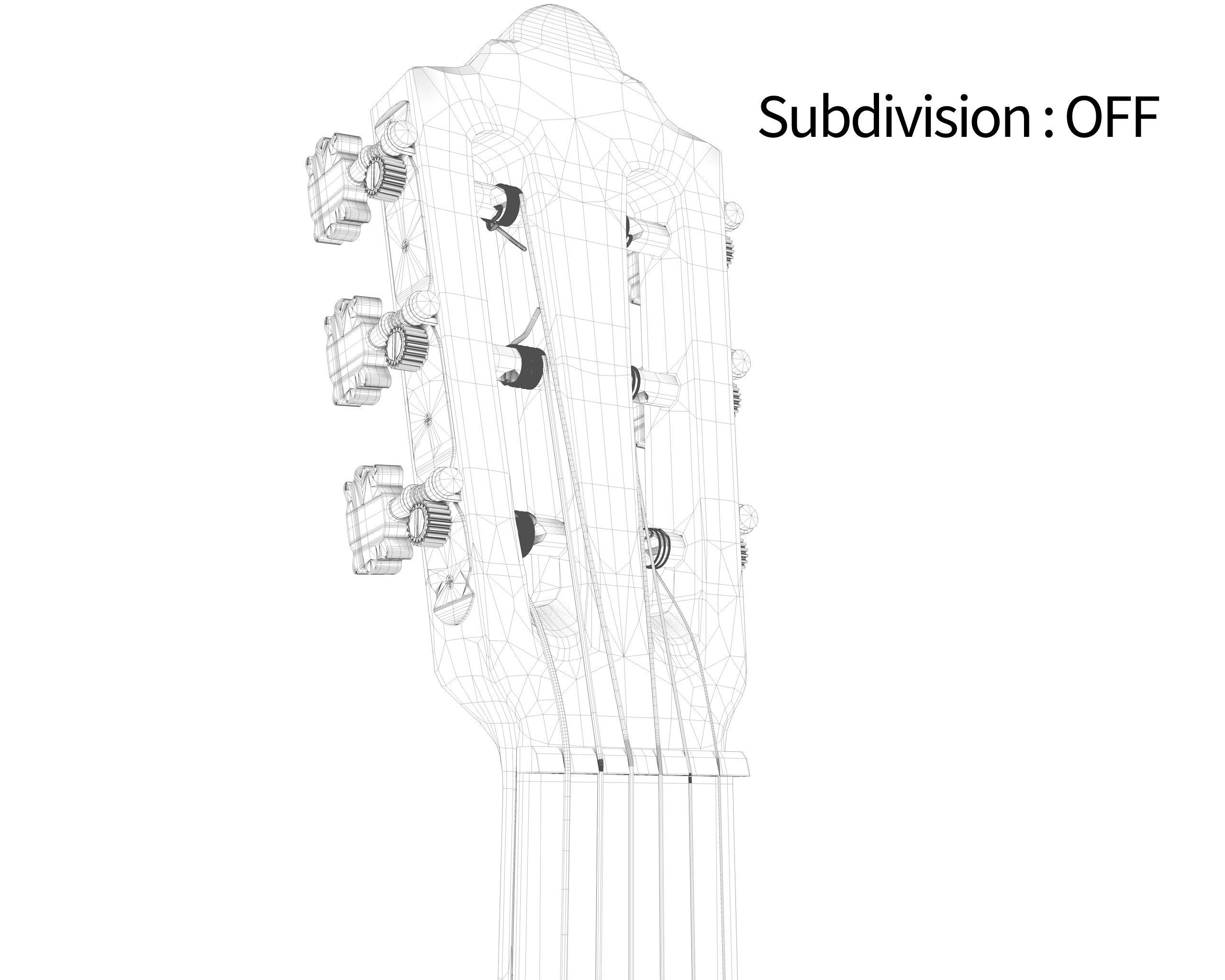 Classic Guitar Collection Low-poly 3D model_133
